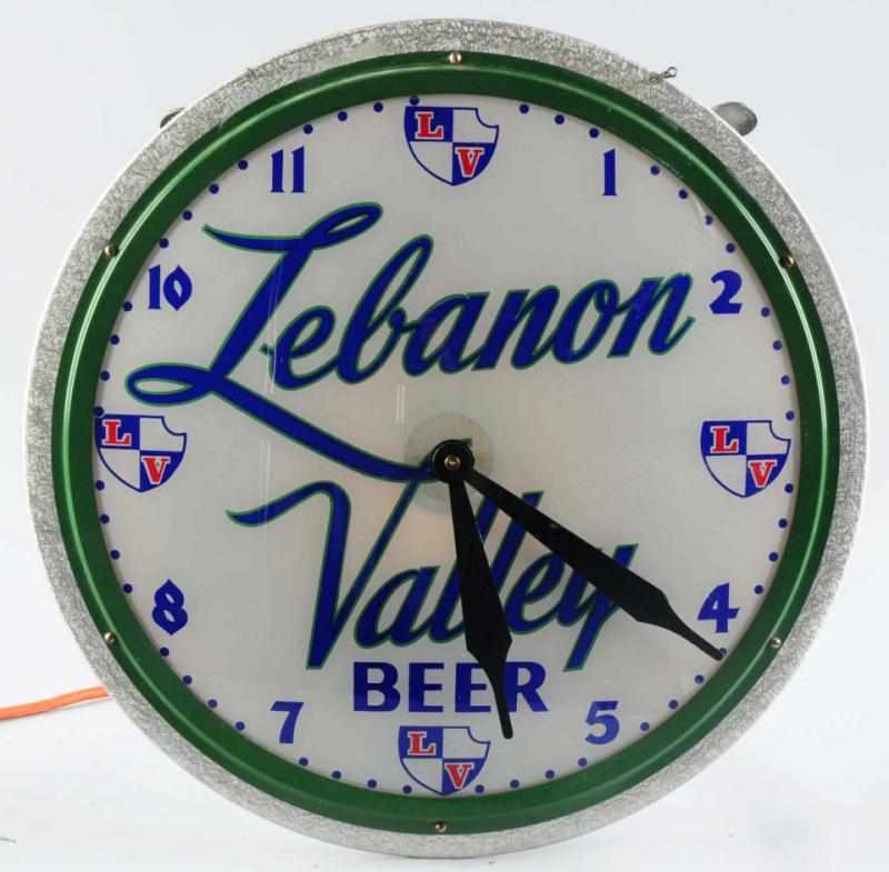 Appraisal: Lebanon Valley Beer Reverse Glass Gillco Clock Comes with original