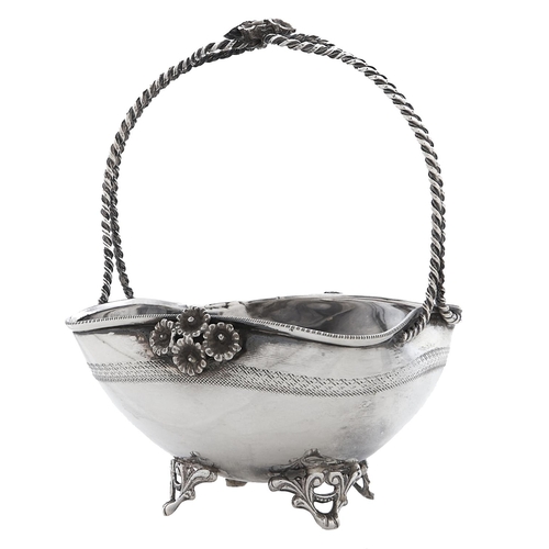 Appraisal: A Continental silver sweetmeat basket early th c with rope