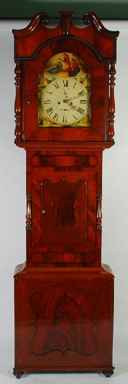 Appraisal: NINETEENTH CENTURY MAHOGANY LONGCASE CLOCK the painted dial with subsidiary