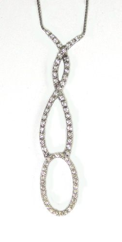 Appraisal: DIAMOND AND CUBIC ZIRCONIA NECKLACE k white gold Set between