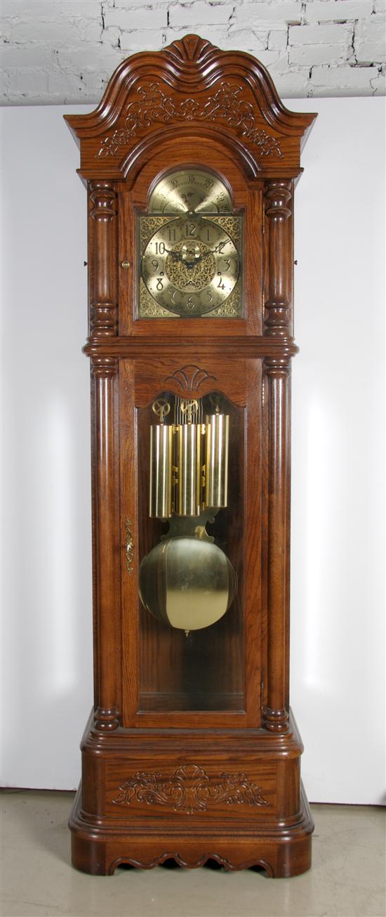 Appraisal: An American Oak Tall Case Clock Ridgeway Height inches