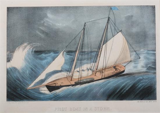 Appraisal: NATHANIEL CURRIER JAMES IVES PILOT BOAT IN A STORM Hand-colored