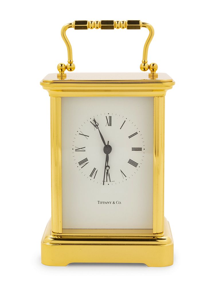 Appraisal: A Swiss Gilt Brass Carriage Clock Retailed by Tiffany Co