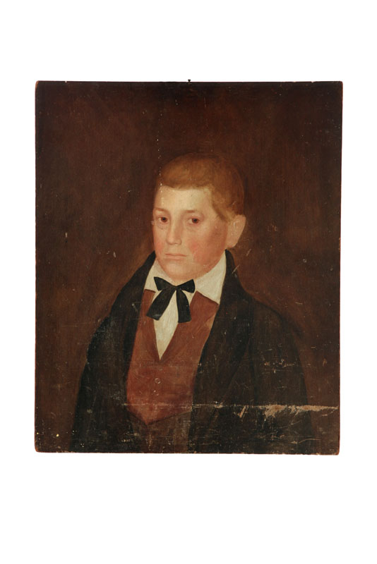 Appraisal: PORTRAIT OF A BOY AMERICAN SCHOOL CA - Oil on