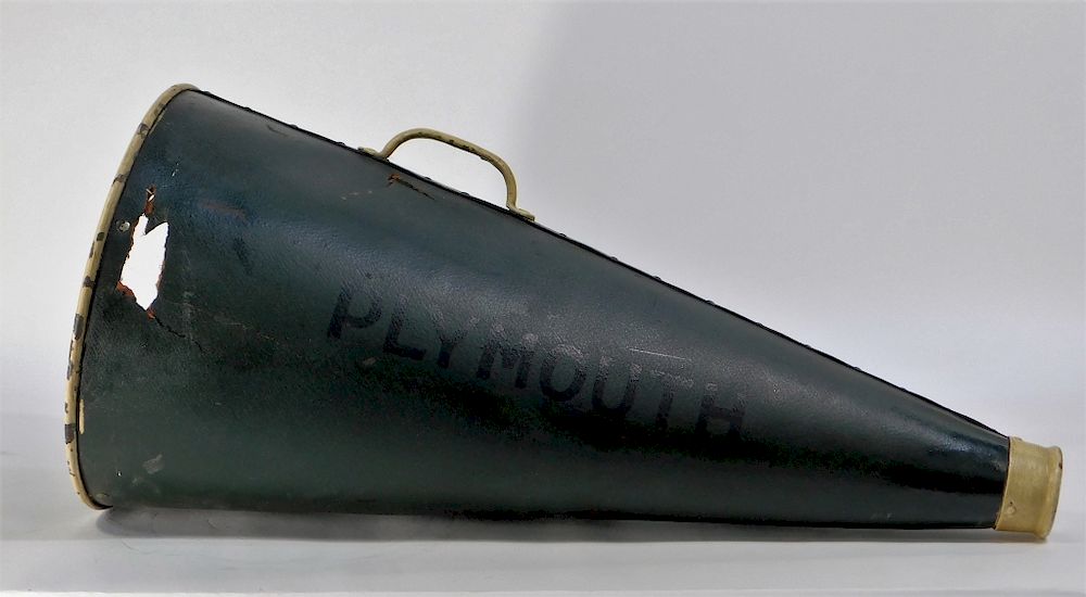 Appraisal: Fall River Line Plymouth Steam Boat Megaphone Massachusetts Circa Cardboard