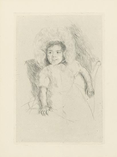 Appraisal: MARY CASSATT Margot Wearing a Bonnet No Drypoint on cream