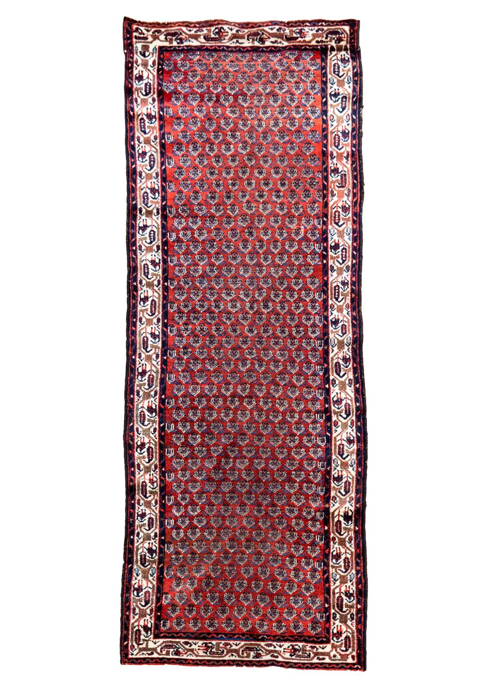 Appraisal: PERSIAN RUNNER RUGwool on cotton ' x ' Condition