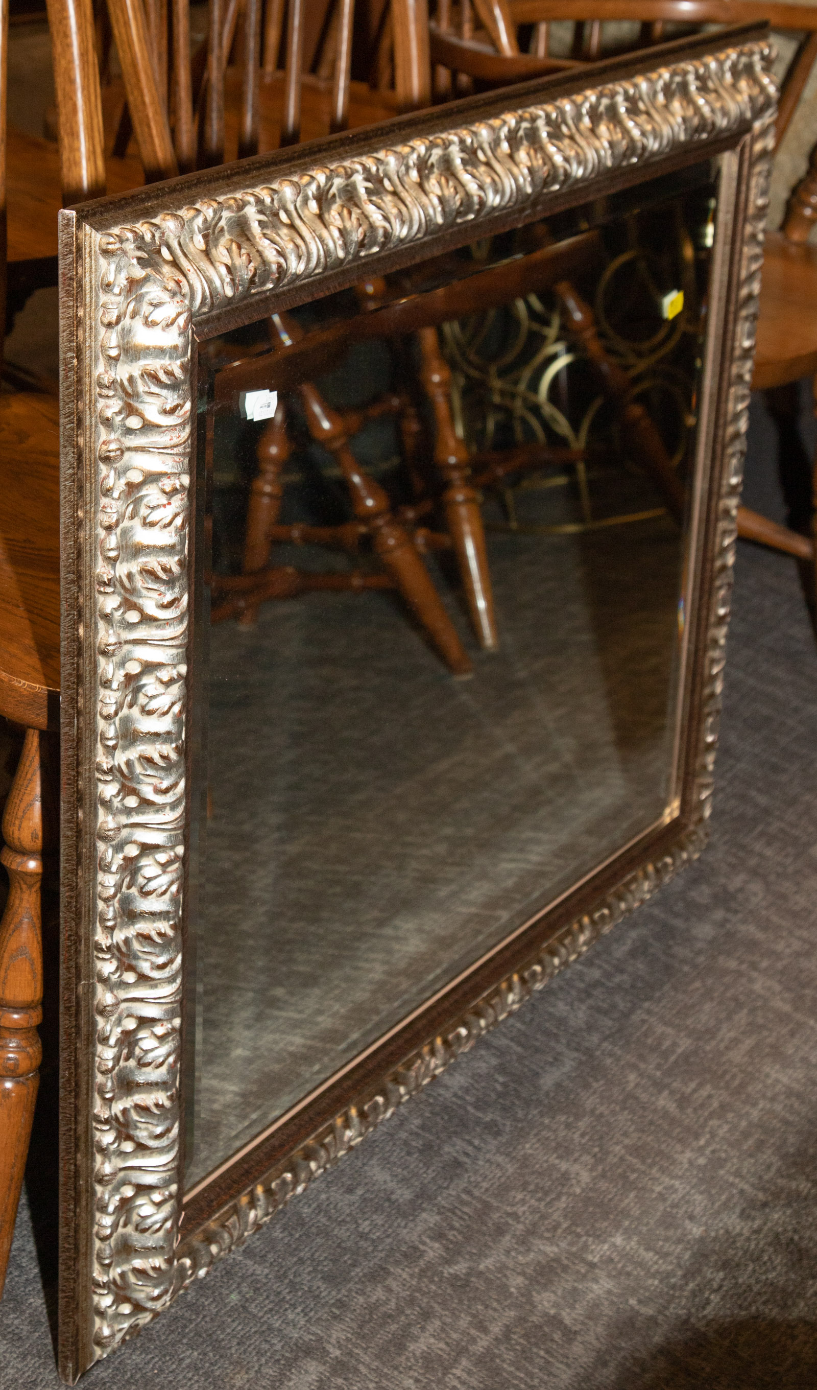 Appraisal: LARGE NEOCLASSICAL STYLE FRAMED MIRROR Modern with silvered and painted