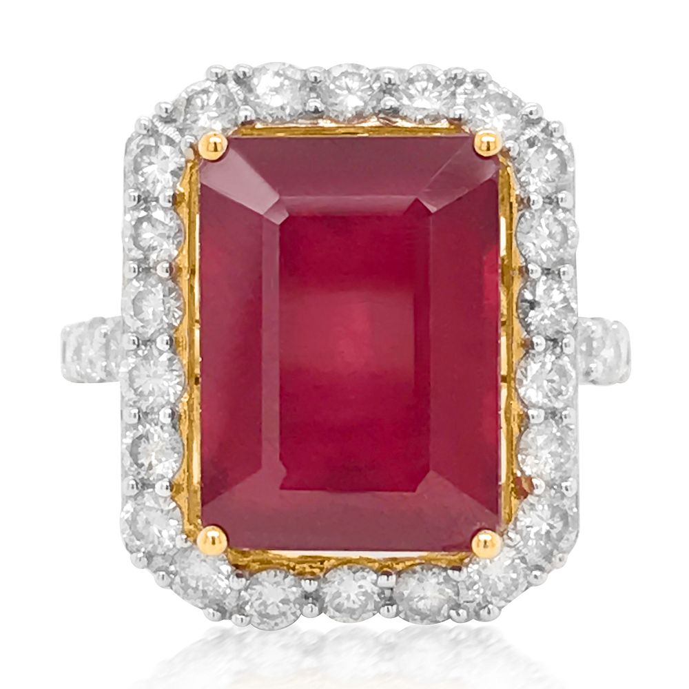 Appraisal: KT GOLD CUSHION CUT RUBY RING KT GOLD CUSHION CUT