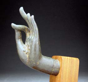 Appraisal: ANTIQUE BRONZE BUDDHIST HAND Antique Thai bronze Buddhist hand well