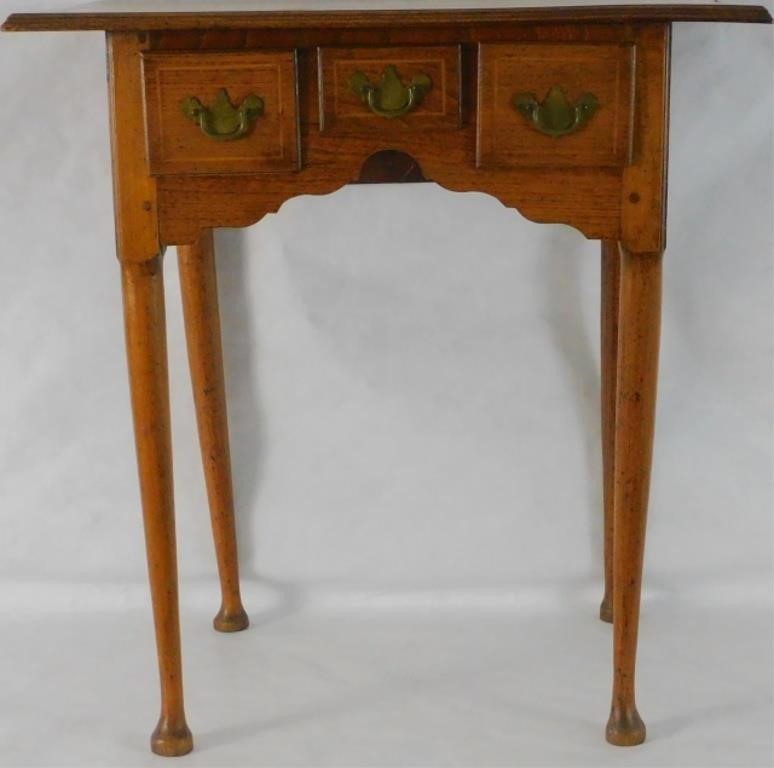 Appraisal: GEORGE III STYLE INLAID DRESSING TABLE YEW WOOD Probably th