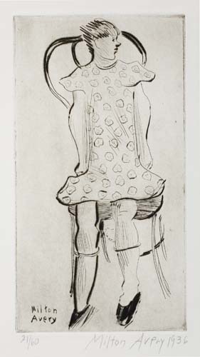 Appraisal: MILTON AVERY Little Girl Drypoint x mm x inches full