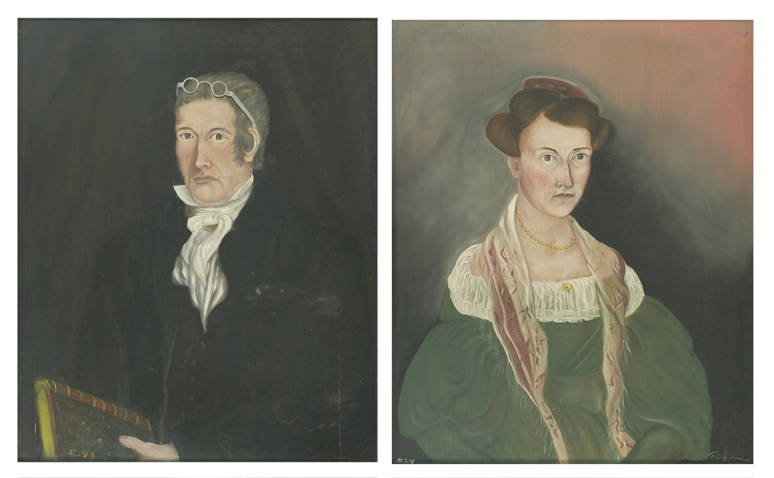 Appraisal: ASAHEL LYNDE POWERSAmerican - Pair of portraits depicting Daniel Griswold