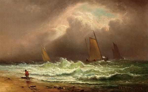 Appraisal: CHARLES H GIFFORD American - Crashing Waves oil on canvas