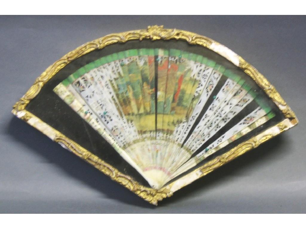 Appraisal: AN EARLY TH CENTURY FRENCH FAN with pierced bone or