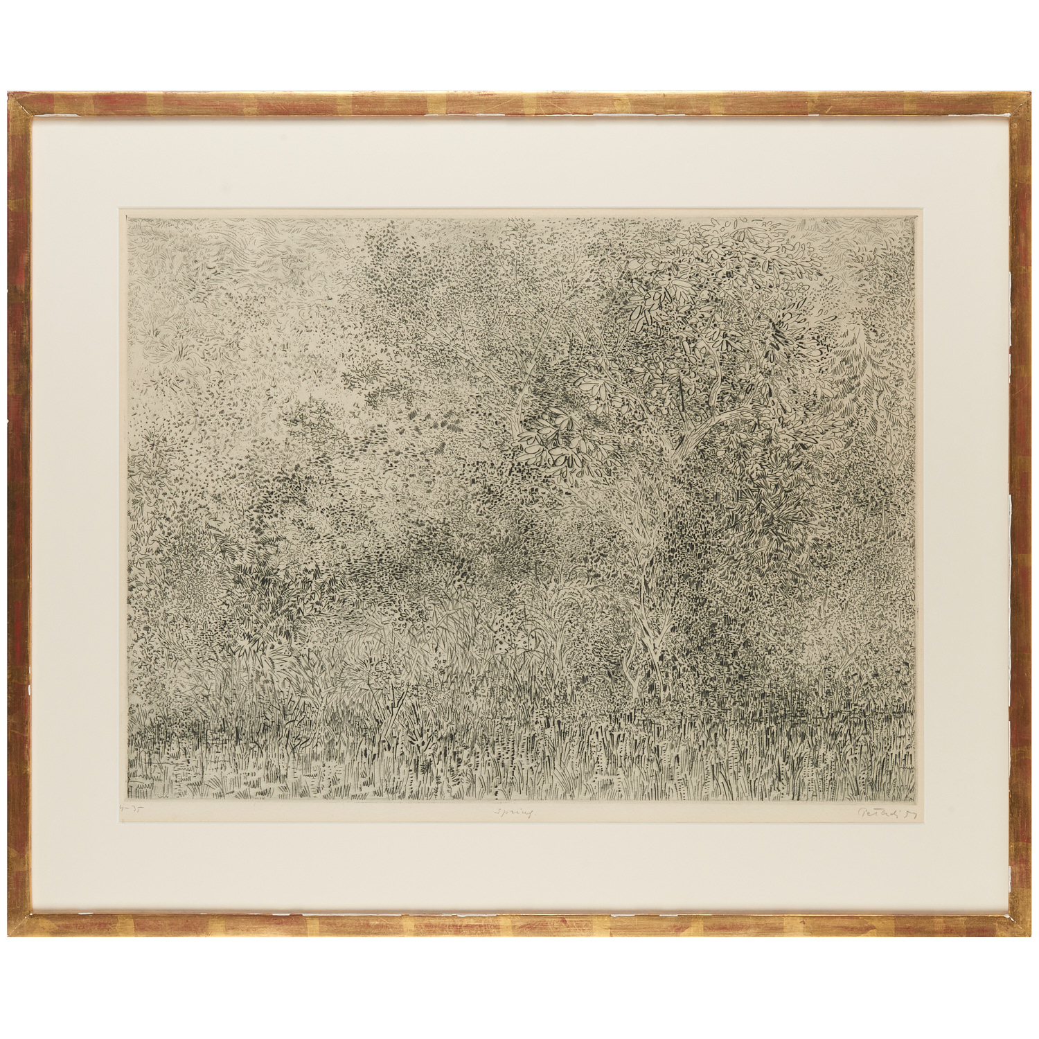 Appraisal: GABOR PETERDI ETCHING Gabor Peterdi Hungarian-American - Spring etching on