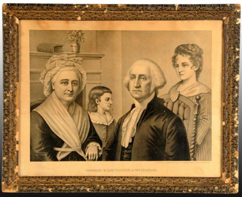 Appraisal: Kurz Allison Litho George Washington Description Black and white George