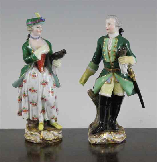 Appraisal: Two Meissen figures of falconers late th century the first