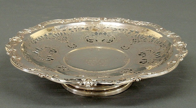 Appraisal: - Sterling silver footed centerpiece dish with a chased scalloped