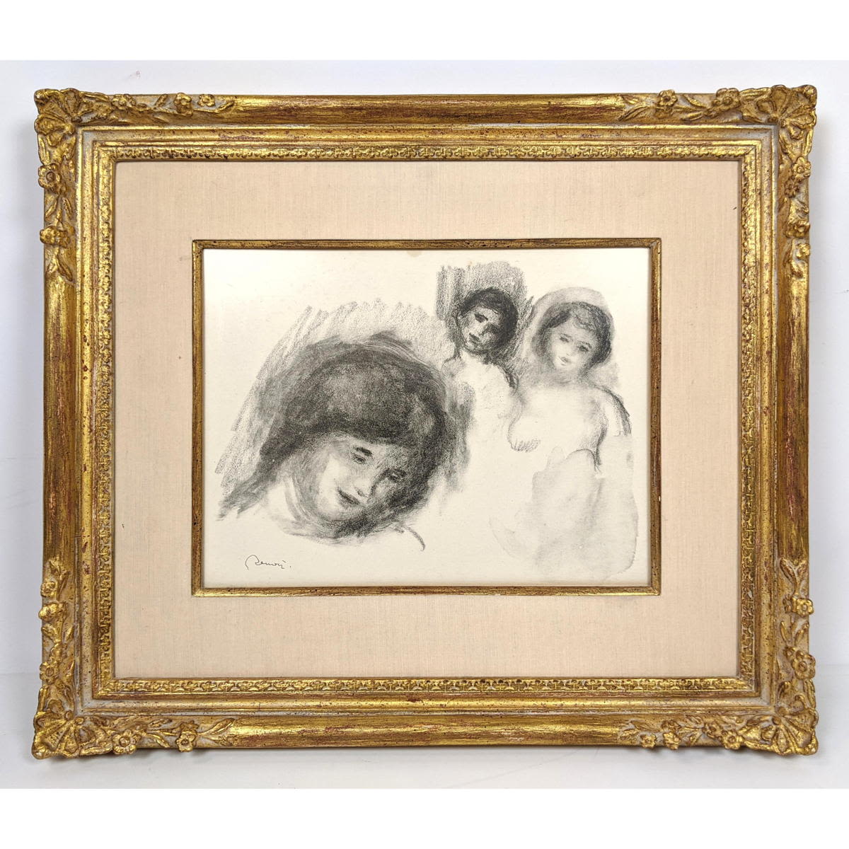 Appraisal: PIERRE-AUGUSTE RENOIR Lithograph La pierre aux trois croquis Dimensions H