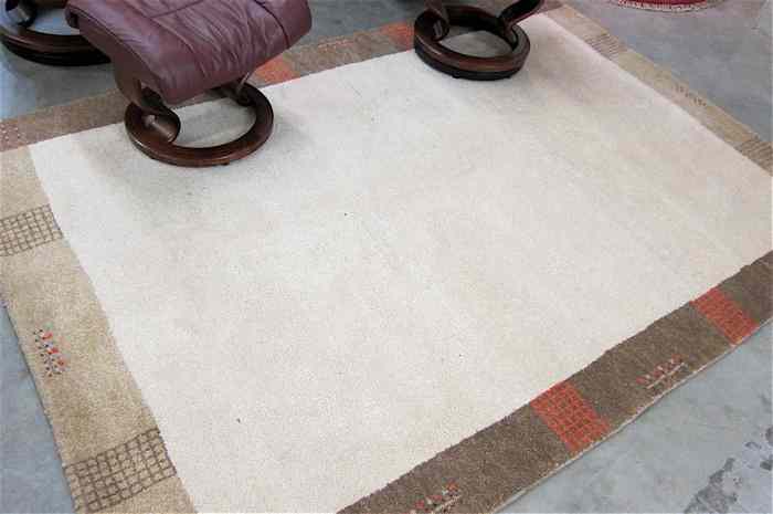 Appraisal: CONTEMPORARY HAND KNOTTED ORIENTAL CARPET Indo-Gabbeh a tribal inspired rug