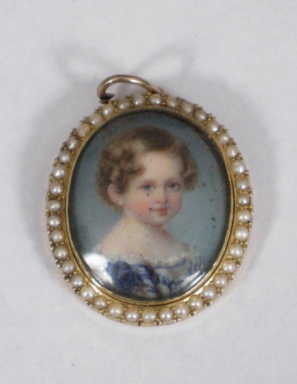 Appraisal: ENGLISH SCHOOL CIRCA Portrait miniature of a young girl head