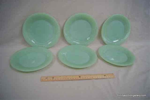 Appraisal: Fire-King Jane Ray Jadite Salad Plates Lot of - Anchor