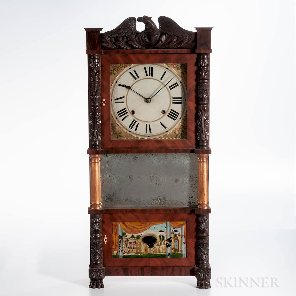 Appraisal: John Birge Triple-decker Shelf Clock John Birge Triple-decker Shelf Clock