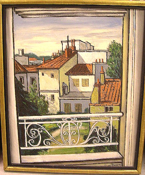 Appraisal: Peggy Best th C oil on canvas view from a