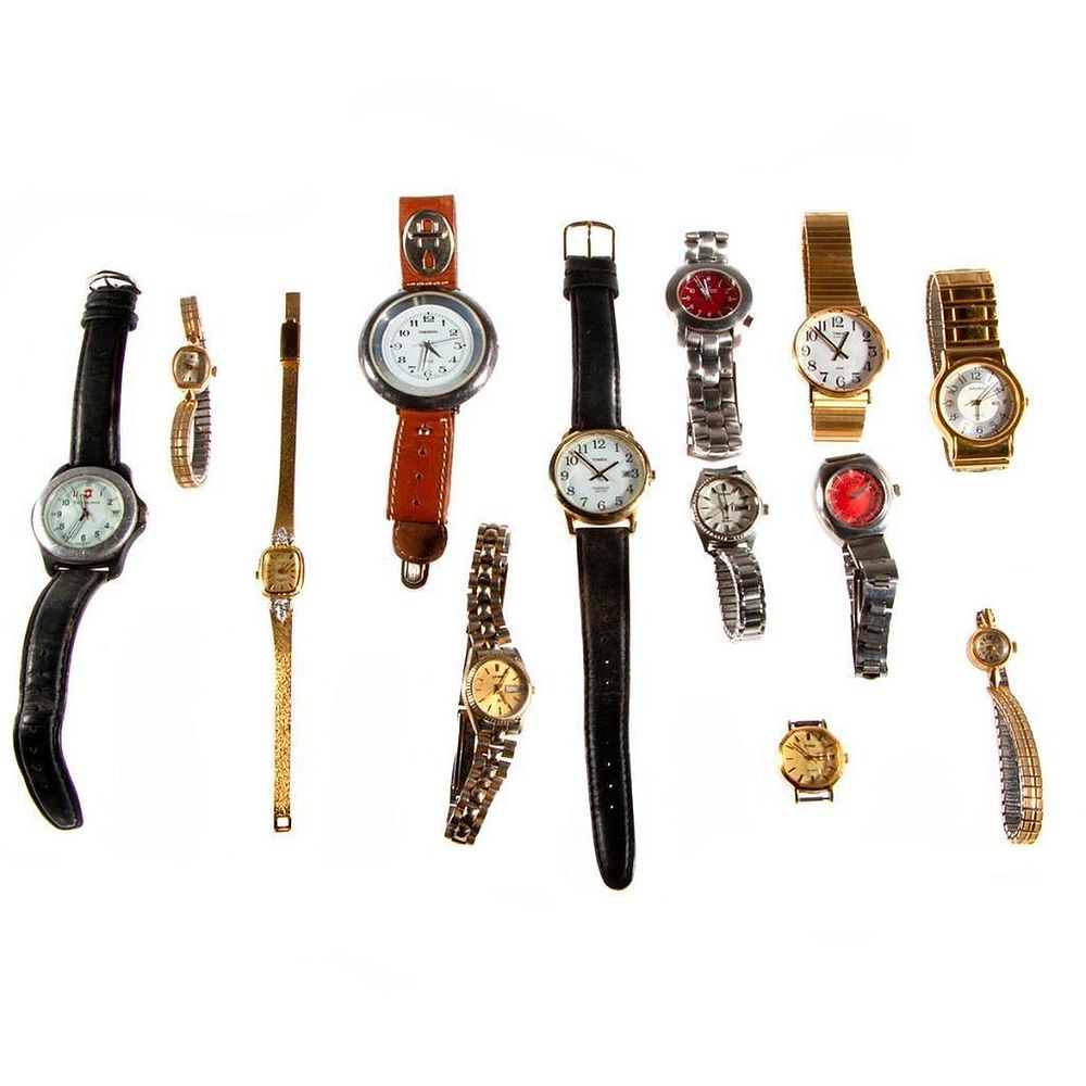 Appraisal: Collection of wristwatches pieces including Gruen Timex Victorinox Jules Jurgensen