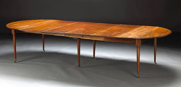 Appraisal: A Louis XVI gilt bronze mounted mahogany dining table last