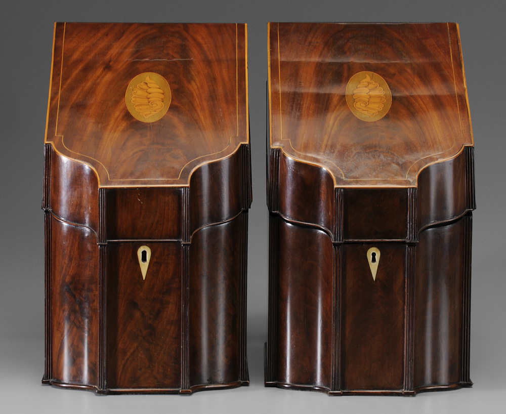 Appraisal: Pair George III Knife Boxes British early th century fine