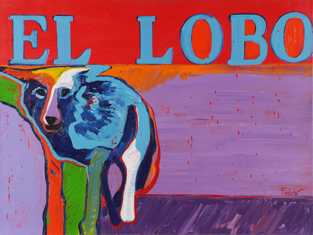 Appraisal: FURLOW Malcolm American th Century ''El Lobo'' Acrylic on Canvas