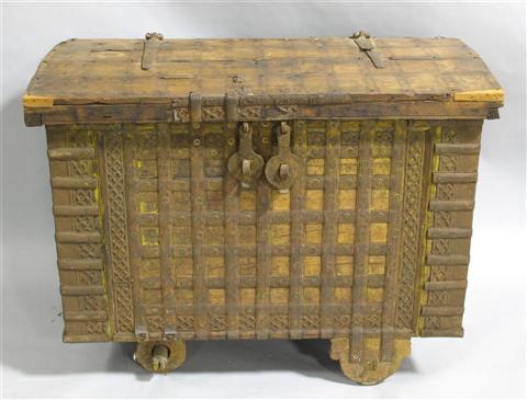 Appraisal: LARGE SOUTHEAST ASIAN METAL BOUND TRUNK The slightly domed top