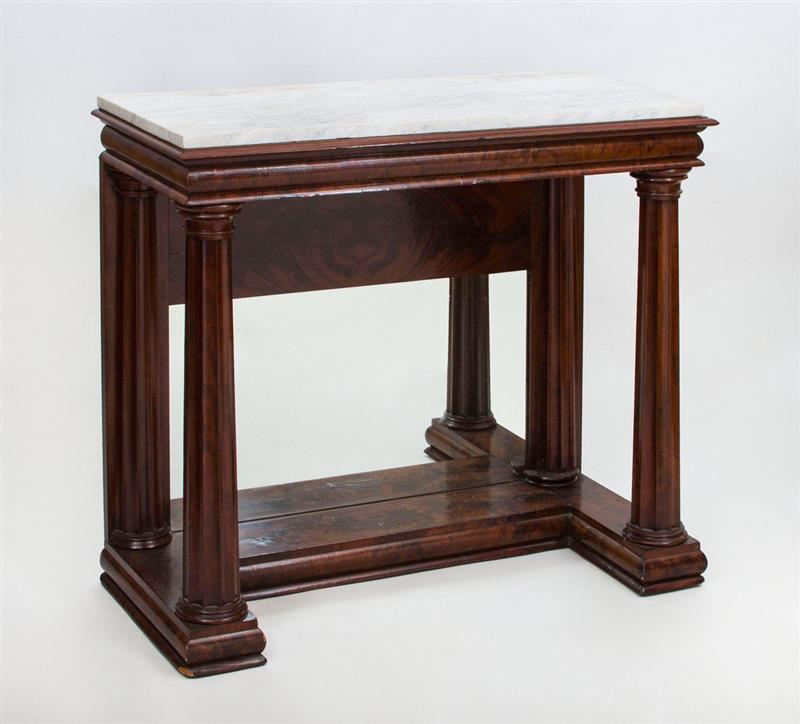 Appraisal: AMERICAN LATE CLASSICAL MAHOGANY PIER TABLE PROBABLY BOSTON With marble