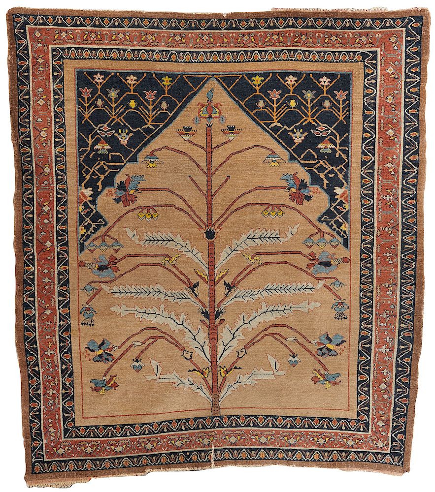 Appraisal: Senna-Serapi Tree of Life Rug Persia mid th century ft