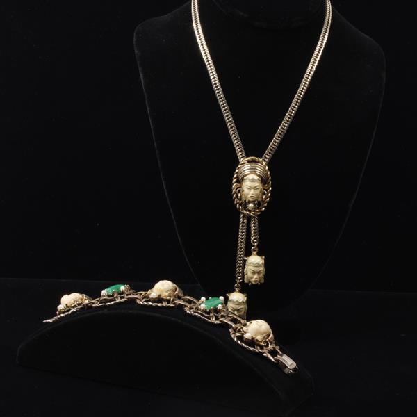 Appraisal: Selro Selini Asian Princess Necklace and Bracelet Set Necklace Bracelet