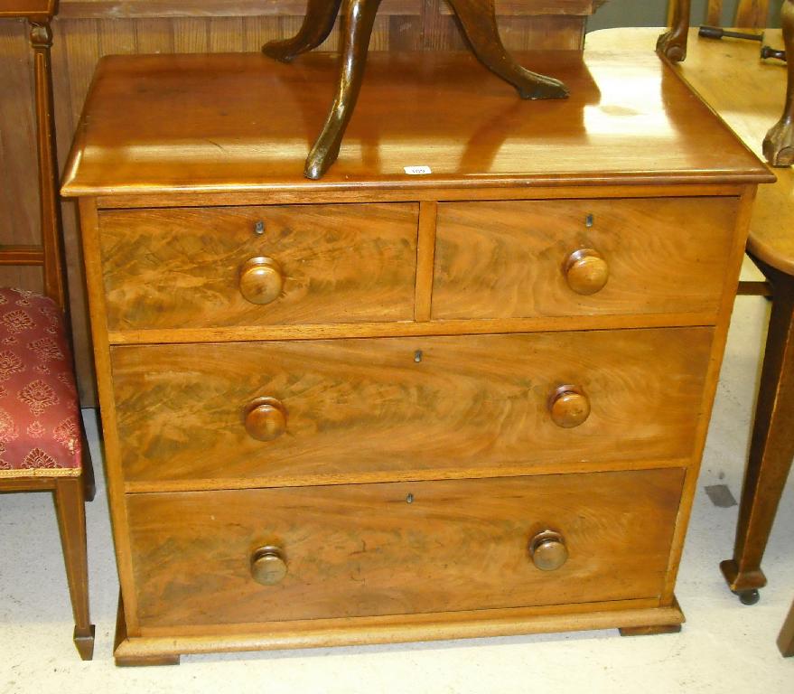 Appraisal: Small Victorian mahogany chest of two short over two long