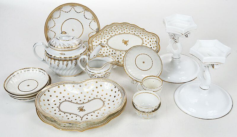 Appraisal: Pieces of Gilt Decorated Porcelain and Glass British Continental th