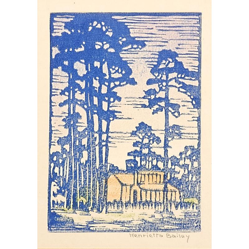 Appraisal: HENRIETTA BAILEY Rare color woodblock print Condition Report Overall very