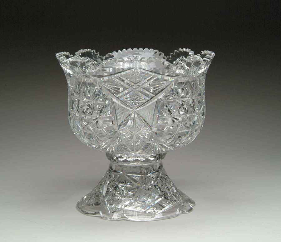 Appraisal: TWO PIECE CUT GLASS PUNCHBOWL Wonderful two piece punchbowl is