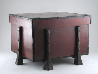 Appraisal: A Japanese rectangular box and cover raised on six splayed