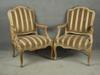 Appraisal: ARM CHAIRS - Pair of early French Provincial carved arm