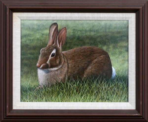 Appraisal: JONES David American th C Rabbit OIL Board '' x