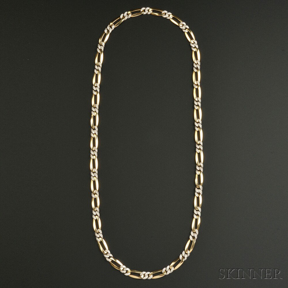 Appraisal: kt Gold and Diamond Chain Pomellato with alternating gold and