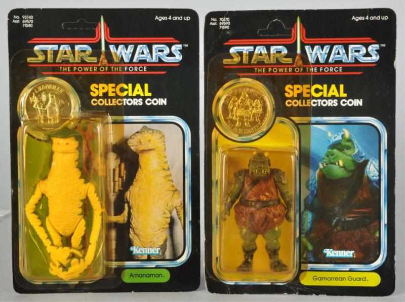 Appraisal: Lot of Star Wars POF Carded Figures Description Includes Amanaman