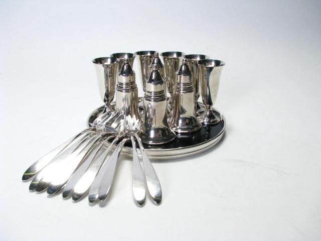 Appraisal: Group of assorted sterling silver including seafood forks cordials two