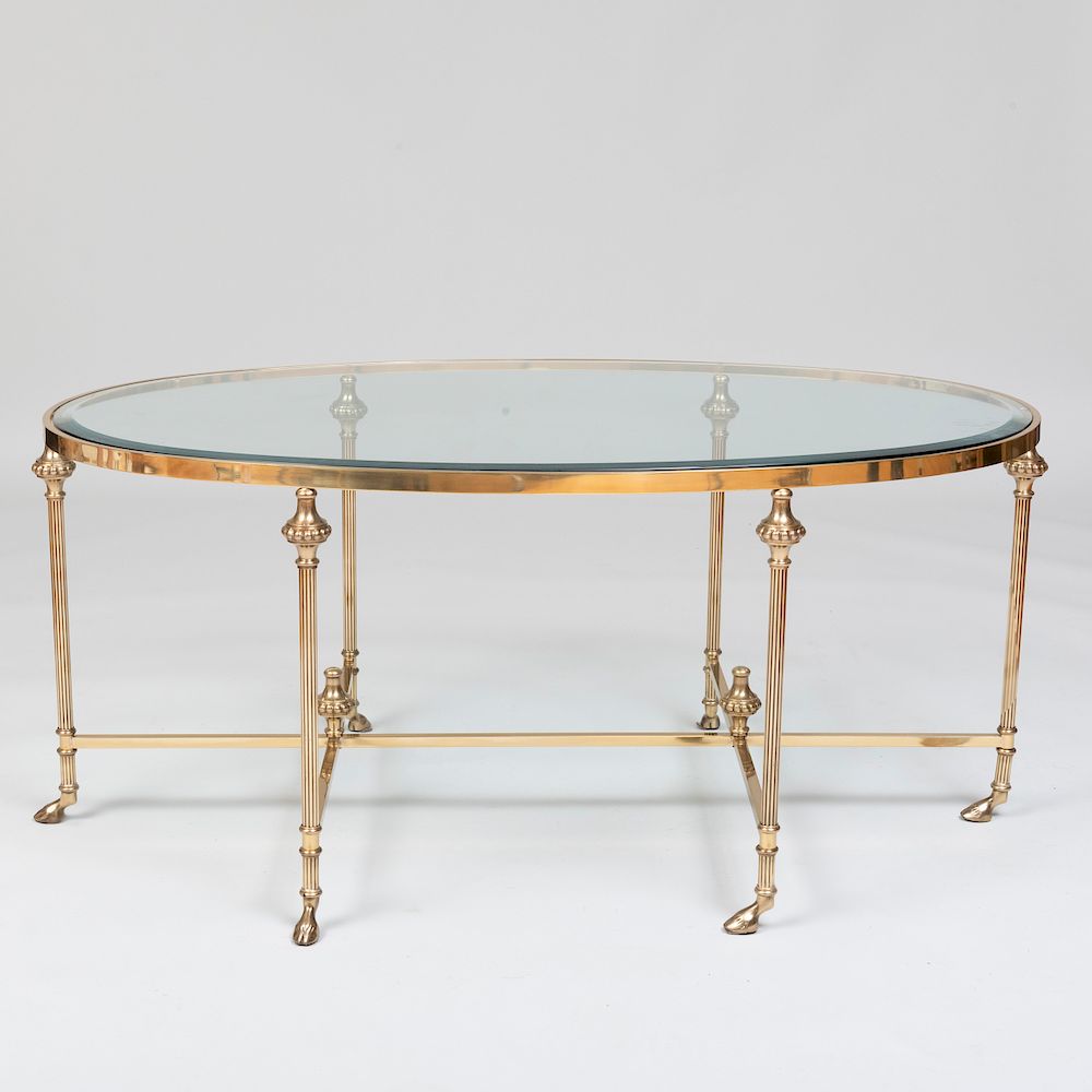 Appraisal: Brass and Glass Low Table x x in Condition Very