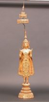 Appraisal: A Thai Standing Buddha ca th Century Monumental gilt bronze