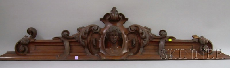 Appraisal: Victorian Renaissance Revival Carved Walnut Cornice ht lg in